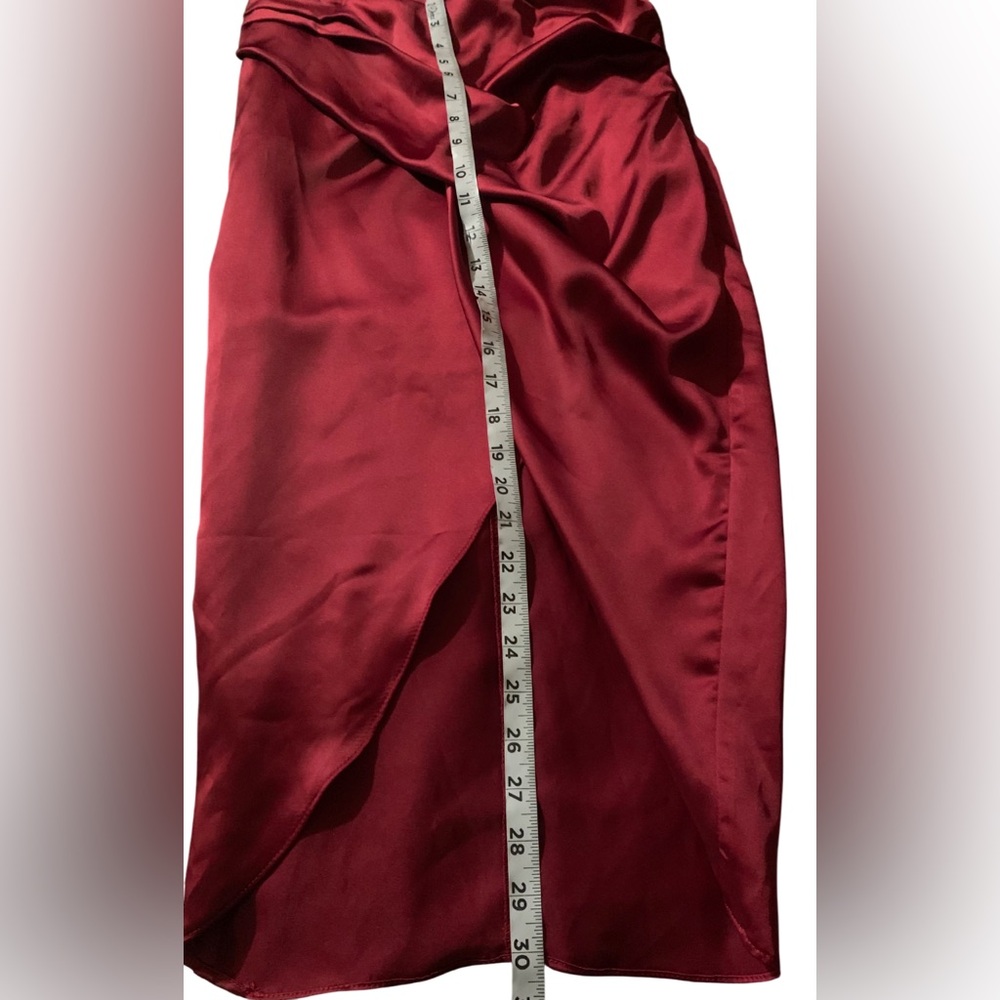 NWOT DO+BE Women One-Shoulder Wine Red Dress Satin Fabric 100% Polyester.Small - Picture 15 of 16